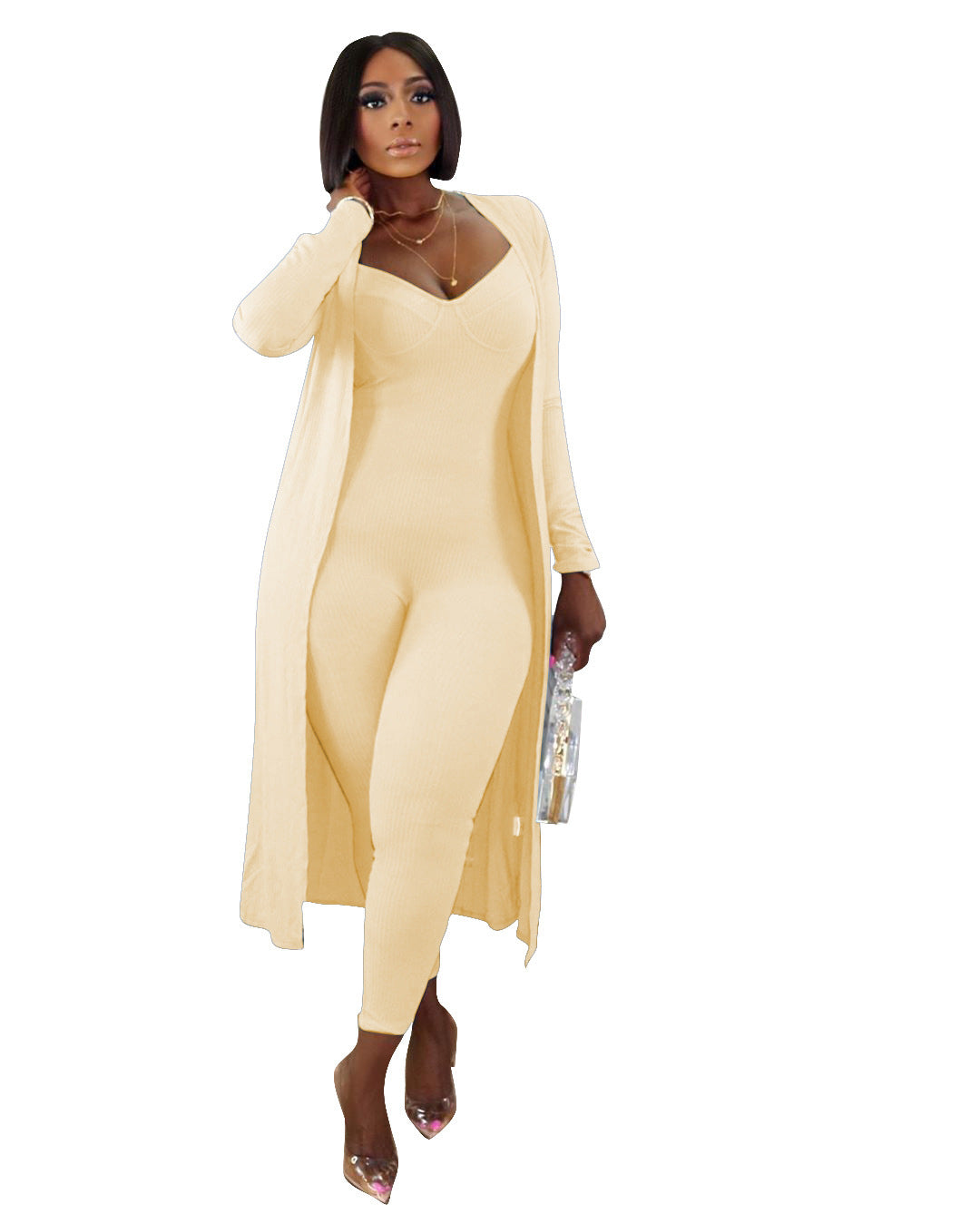 Conjunto Ribbed Long-sleeved Capa con body Wolveshop