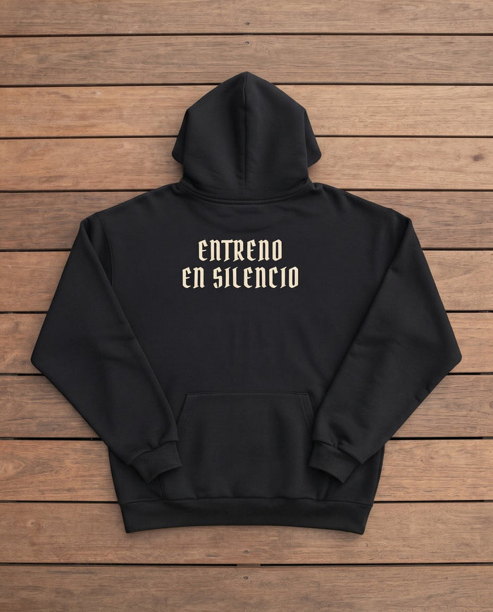 Sudadera oversize Luna Negra · Entreno en silencio
